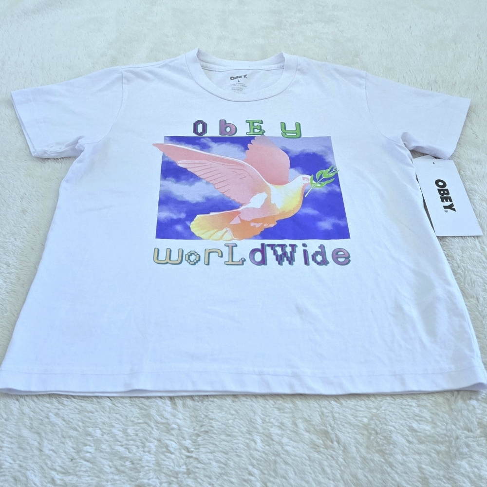 Obey Worldwide🌐 Peace✌️ Dove🕊 Graphic Tee👕 - NWT - Picture 12 of 15